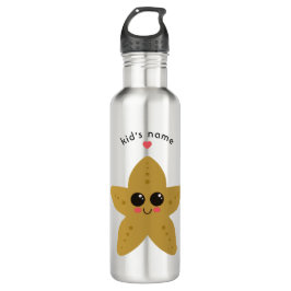 Botella De Agua Cute Kawaii Starfish Custom Name Beach Gift