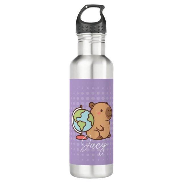 Botella De Agua Cute Kids Capybara School (Anverso)