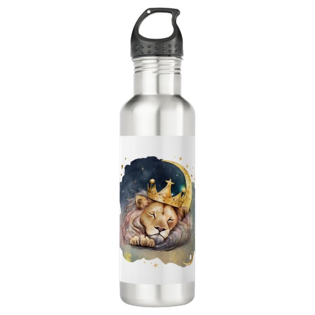 Botella De Agua Cute  king Lion Sleeping On The Moon               (Anverso)