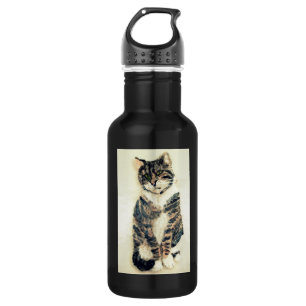 Botella De Agua Cute Kitty Tabby Cat Art