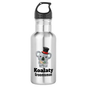 Botella De Agua Cute Koala Pun Koalaty Groomsman