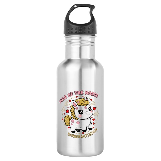 Botella De Agua Cute Lunar Year of the Horse 2026 Stainless Steel  (Anverso)