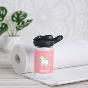 Botella De Agua Cute Magic Unicornio y Estrella en Rosa Claro