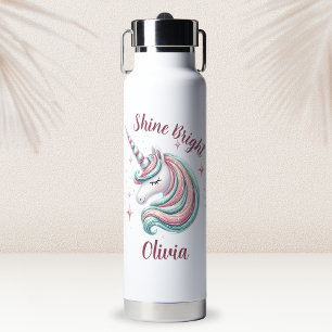 Botella De Agua Cute Magical Unicorn Brilla Fuerte 