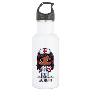 Botella De Agua Cute Manga Black Nurse Brown Hair Personalizado
