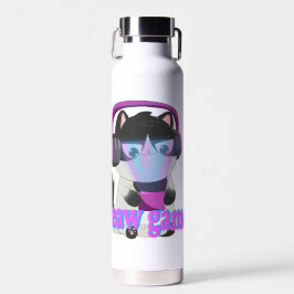 Botella De Agua Cute Meow Gamer Cat - Kawaii Gaming Kitten