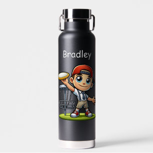Botella De Agua Cute niño pequeño jugando disco Golf Personalizado