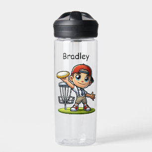 Botella De Agua Cute niño pequeño jugando disco Golf Personalizado