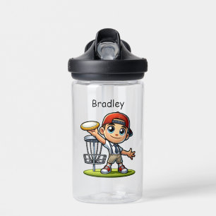 Botella De Agua Cute niño pequeño jugando disco Golf Personalizado