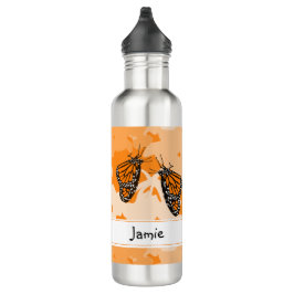 Botella De Agua Cute Nombrado Naranja Monarch Butterflies