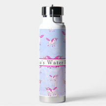 Cute patrón de unicornio rosa con nombre personali