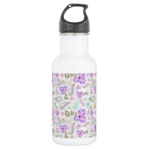 Botella De Agua Cute patrones de cachemira pastel coloridos
