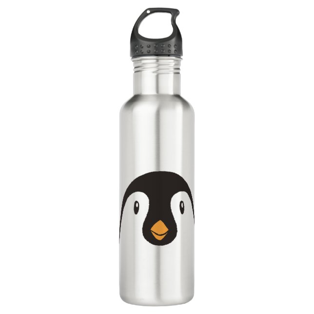 Botella De Agua Cute pingüino cara (Anverso)