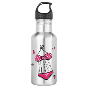 Botella De Agua Cute Pink Bikini Lista para la Playa