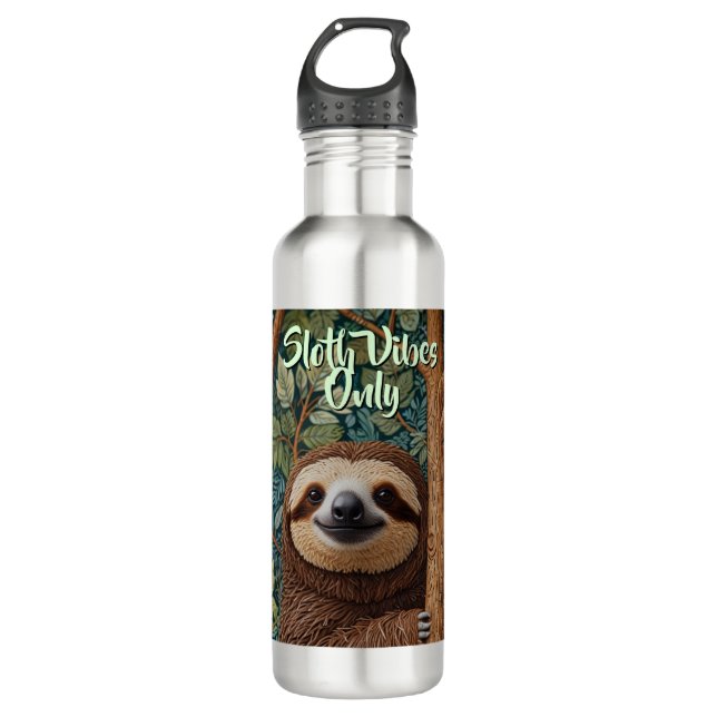 Botella De Agua Cute retro boho Sloth Hang in there (Anverso)