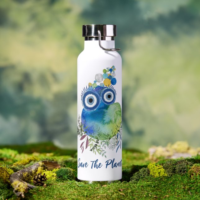 Botella De Agua Cute Save the Planet Water Bottle (Exterior)