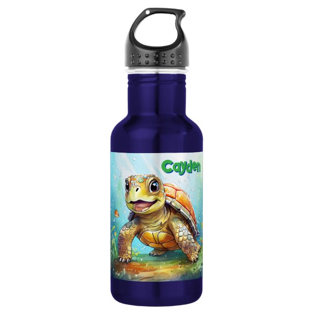 Botella De Agua Cute Sea Turtle Personalized (Anverso)