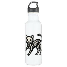Botella De Agua Cute Skeleton Cat