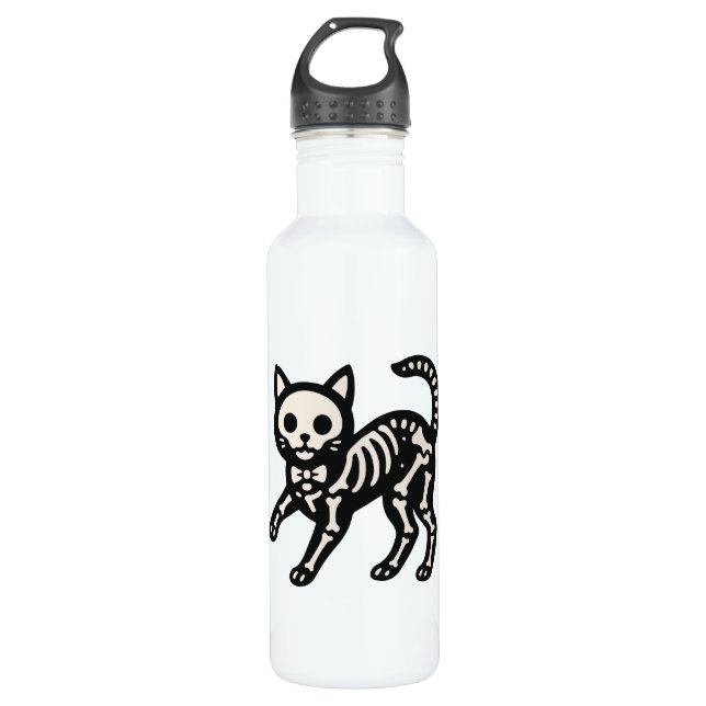 Botella De Agua Cute Skeleton Cat (Anverso)