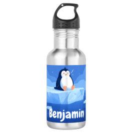 Botella De Agua Cute Sleepy Penguin, Personalized Water Bottle
