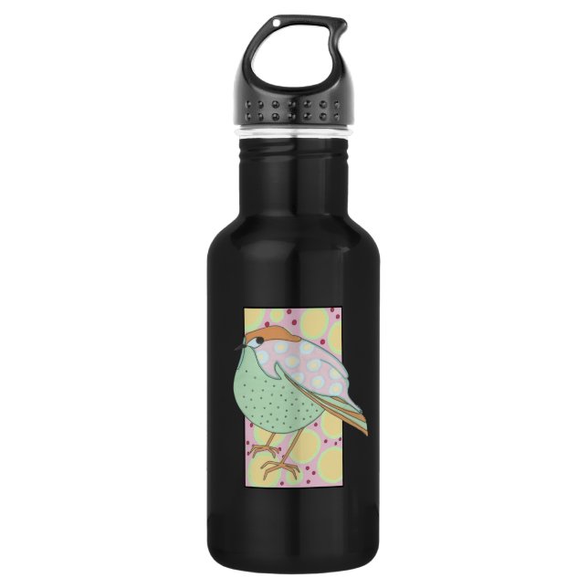 Botella De Agua Cute Stylish Framed Pastel Songbird (Anverso)