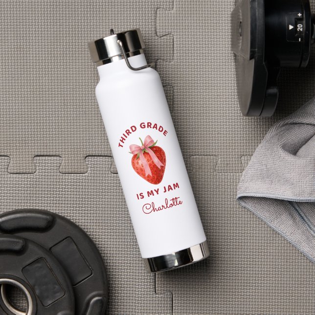 Botella De Agua Cute Third Grade is my jam Back to School Kids  (Gimnasio (girado))