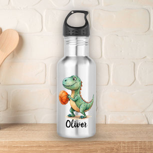 Botella De Agua Cute Trex Jugando Baloncesto Personalizado