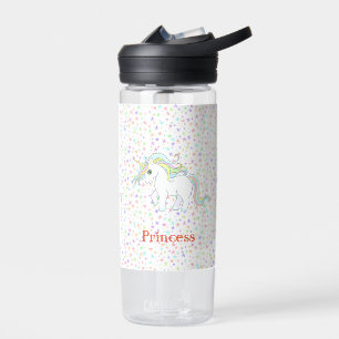 Botella De Agua Cute Unicornio Mágico & Estrellas Multicolores