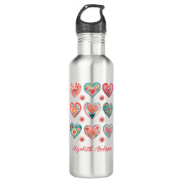 Botella De Agua Cute Valentine Heart Pattern