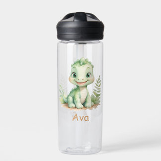 Botella De Agua Cute Watercolor Dinosaur Personalized Kids