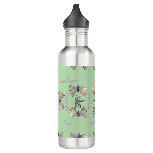 Botella De Agua Cute Whimsical Dragonfly Butterfly Maureen Girard (Izquierda)
