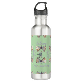Botella De Agua Cute Whimsical Dragonfly Butterfly Maureen Girard