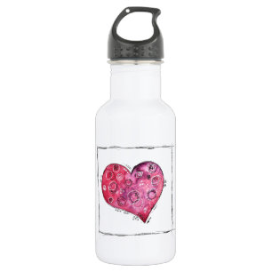 Botella De Agua Cute Whimsical Heart Doodle