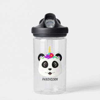 Botella De Agua Cute Whimsical Panda Unicorn