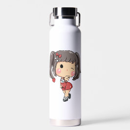 Botella De Agua Cute Winking Chibi Chica con Pigtails Mug