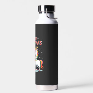 Botella De Agua Cute Xmas Unicorn Santa en Unicorn Christmas T-Shi