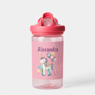 Botella De Agua Cuto colorido unicornio