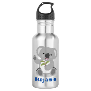 Botella De Agua Cuto feliz koala saludando al ilustracion personal