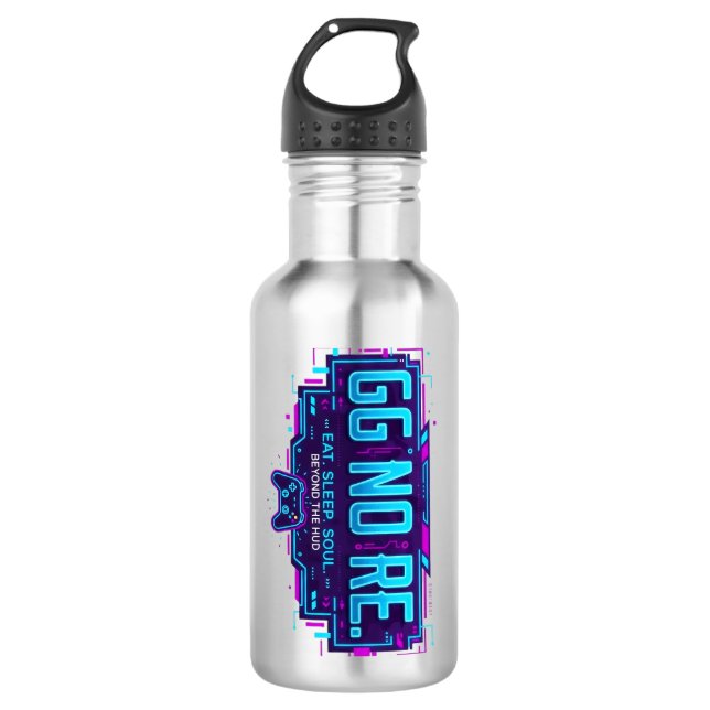 Botella De Agua Cyberpunk GG NO RE Gaming Water Bottle (Anverso)