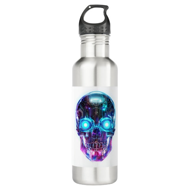 Botella De Agua Cyberpunk Skull King (Anverso)
