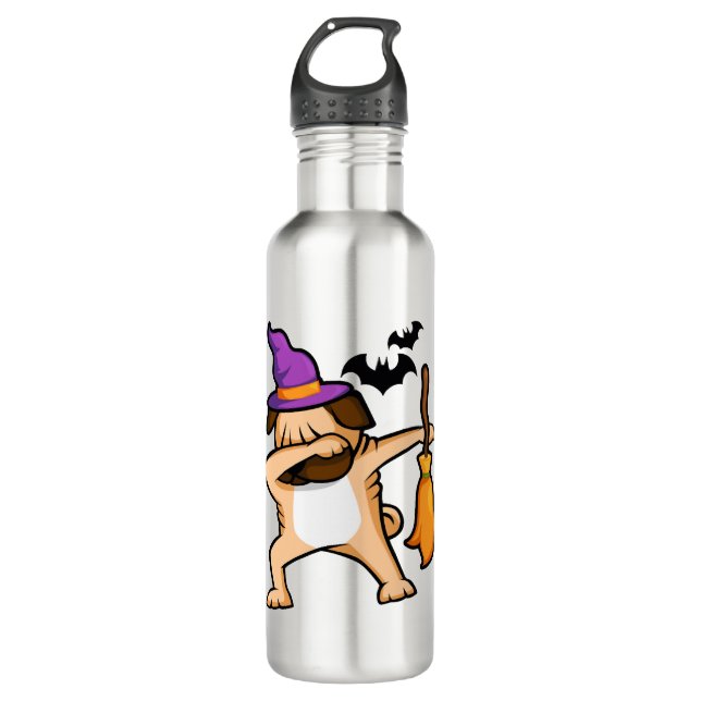 Botella De Agua Dabbing Halloween Pug Dog (Anverso)
