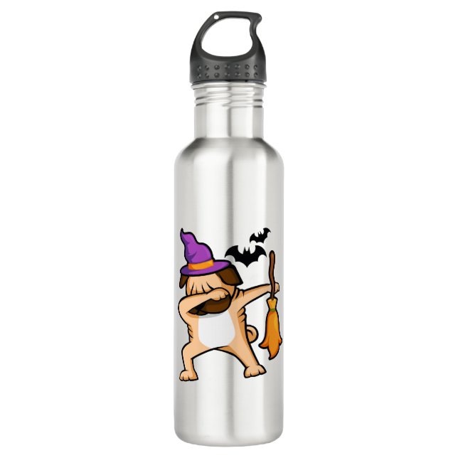 Botella De Agua Dabbing Halloween Pug Dog (Anverso)