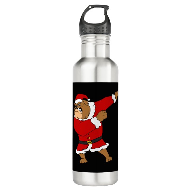 Botella De Agua Dabbing Navidades Bulldog Navidades graciosos (Anverso)
