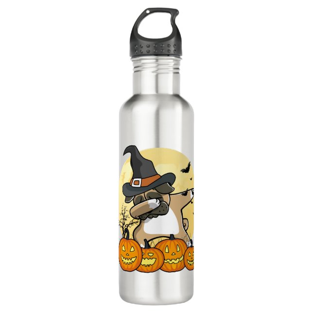 Botella De Agua Dabbing Pug Halloween (Anverso)