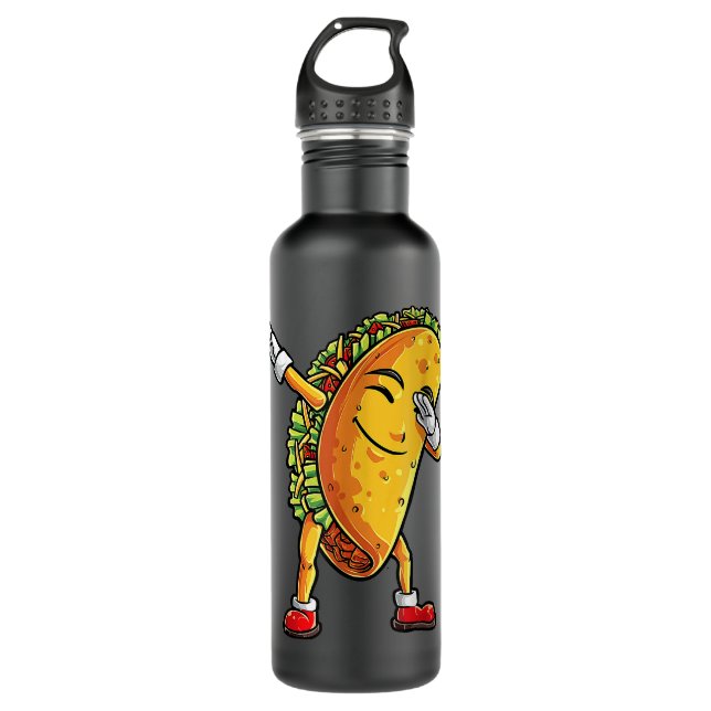 Botella De Agua Dabbing Taco graciosos chicos hombres comida mexic (Anverso)