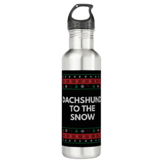 Botella De Agua Dachshund al Mascota de Navidad de los Navidades d