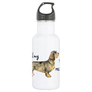 Botella De Agua Dachshund con cable de rescate