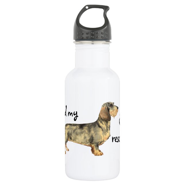 Botella De Agua Dachshund con cable de rescate (Anverso)