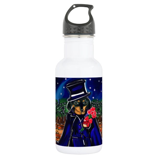 BOTELLA DE AGUA DACHSHUND DE SAN VALENTÍN (Anverso)
