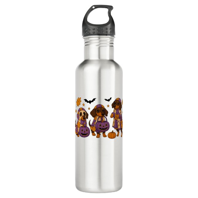 Botella De Agua Dachshund Dog Ghost Halloween (Anverso)